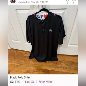 Peter Millar Black Polo Shirt